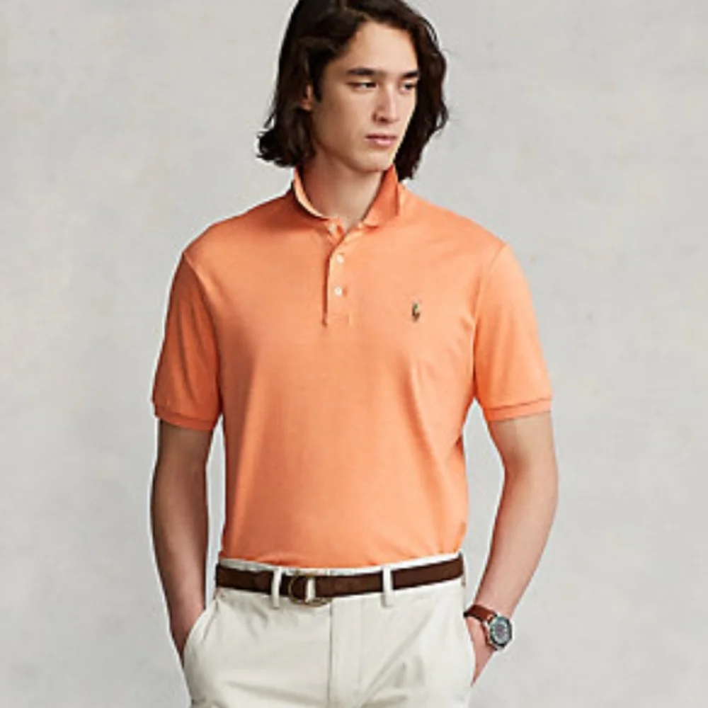 Polo Ralph Lauren Cotton Polo Shirt Classic Fit Fair Orange Sz Small NWT